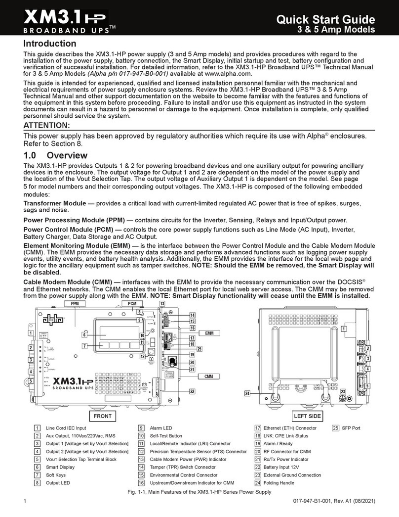 Alpha BROADBAND UPS XM3.1-HP quick start guide