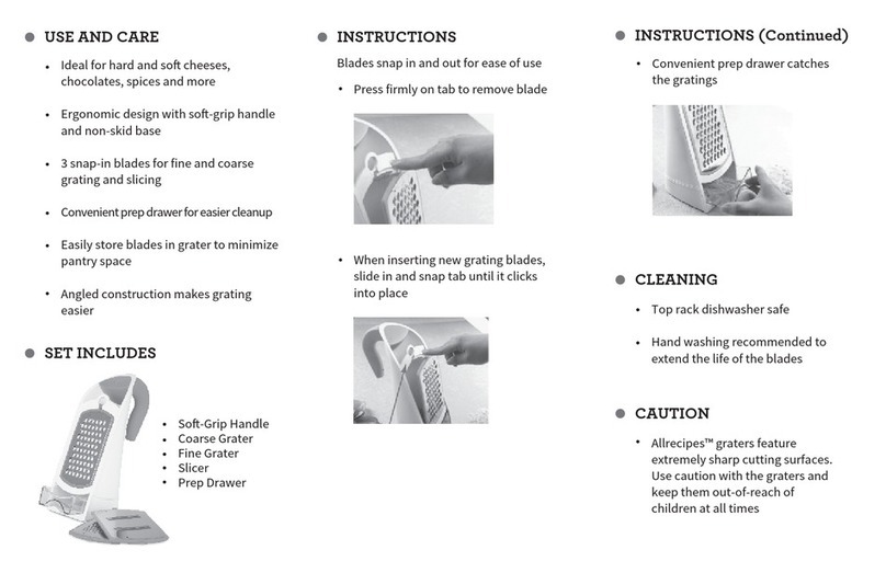 Clipper Allrecipes Multi-functional Grater Warranty, Use & Care Guidelines