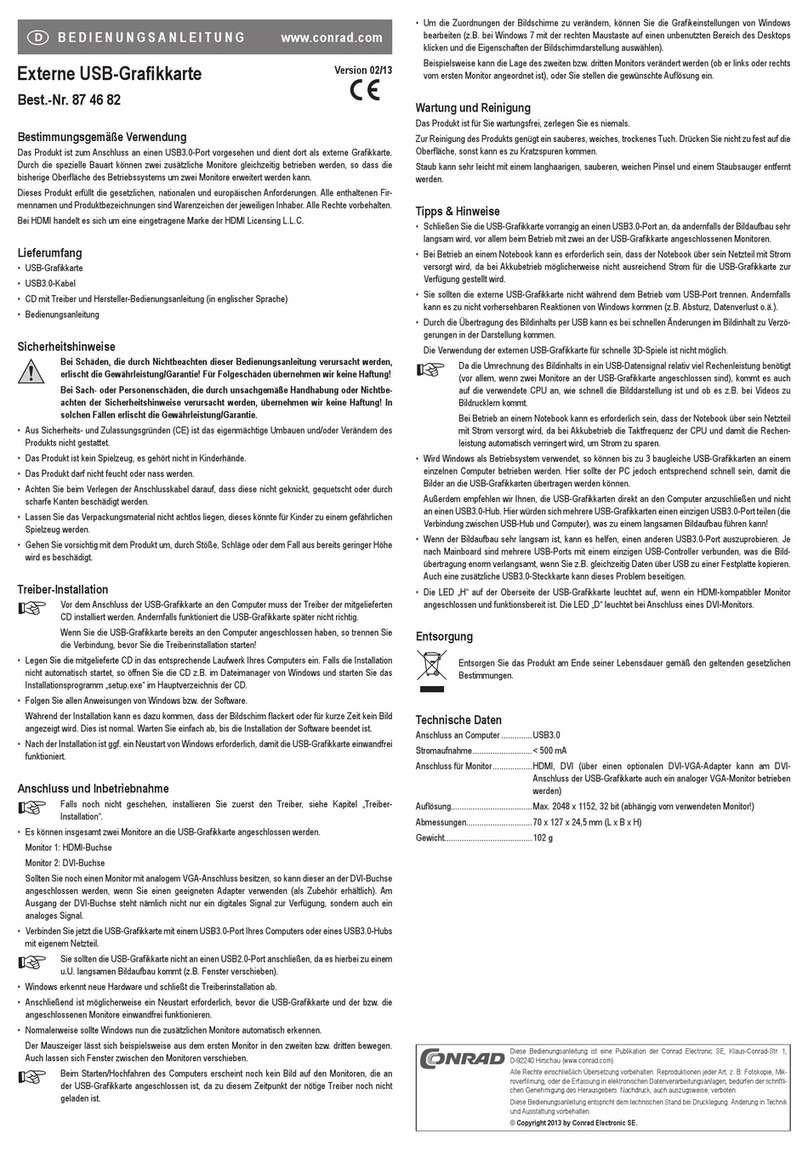Conrad 87 46 82 operating instructions
