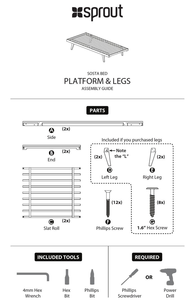 Sprout SOSTA BED PLATFORM & LEGS User manual Sprout SOSTA BED PLATFORM & LEGS User manual