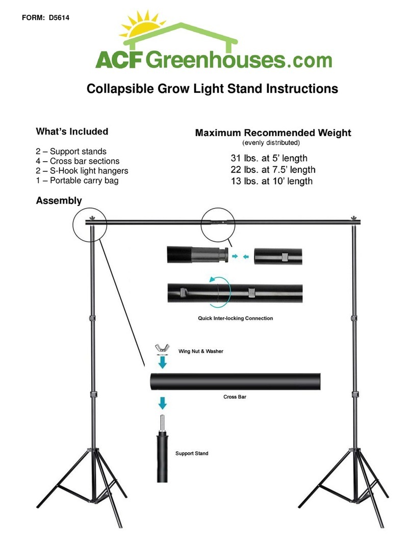 ACF Greenhouses Collapsible Grow Light Stand instructions
