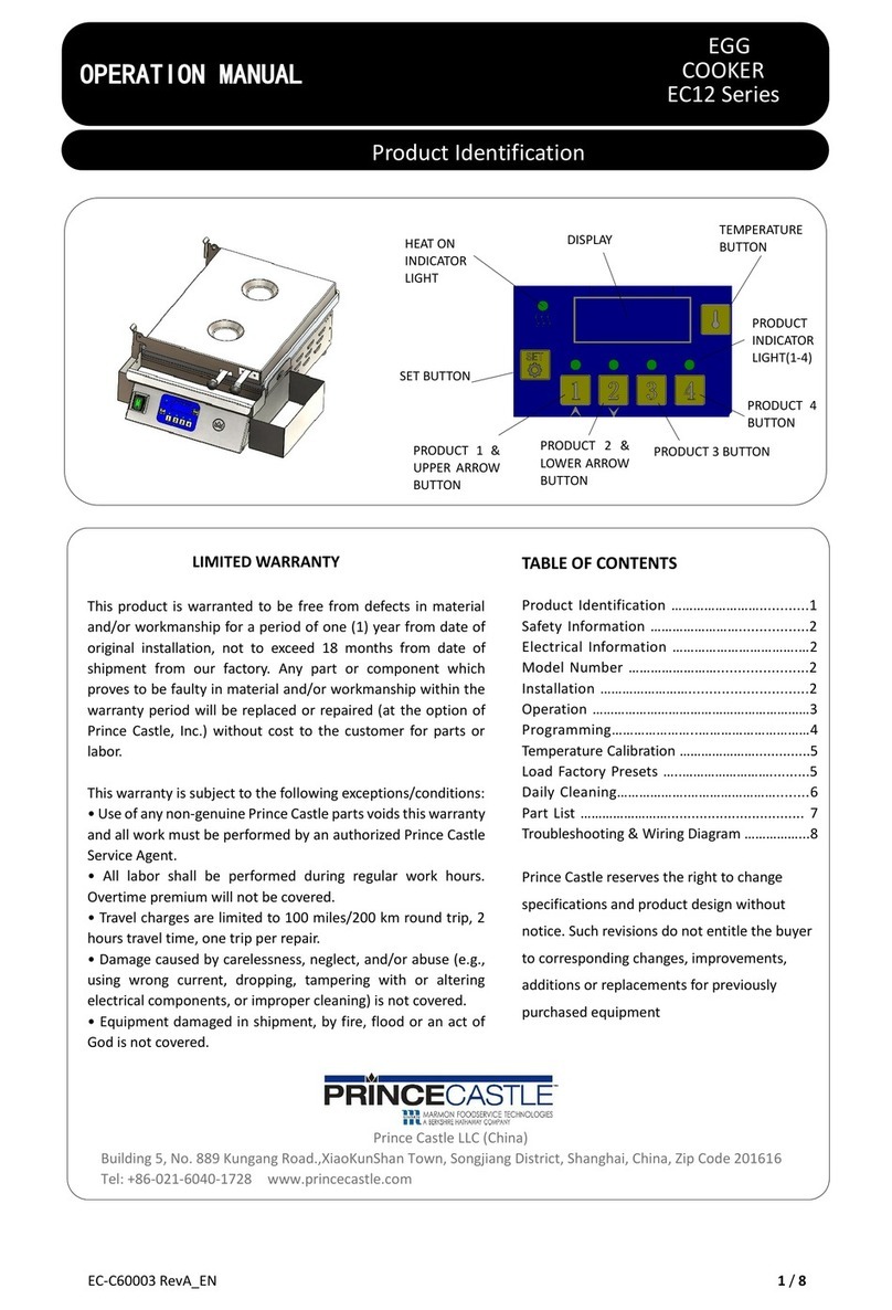 Prince Castle EC12 Series Operation manual