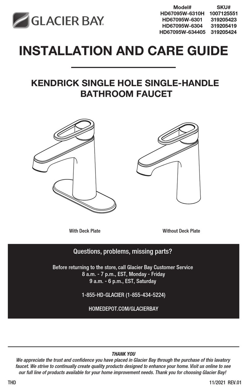 Glacier bay KENDRICK HD67095W-6310H Installation and care guide