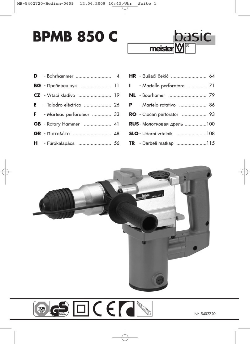 Meister basic BPMB 850 C Operating instructions & safety hints