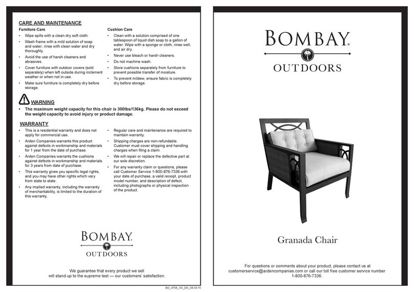 BOMBAY Granada Chair manual BOMBAY Granada Chair manual