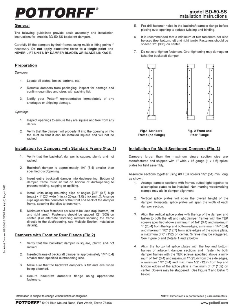 pottorff BD-50-SS installation instructions