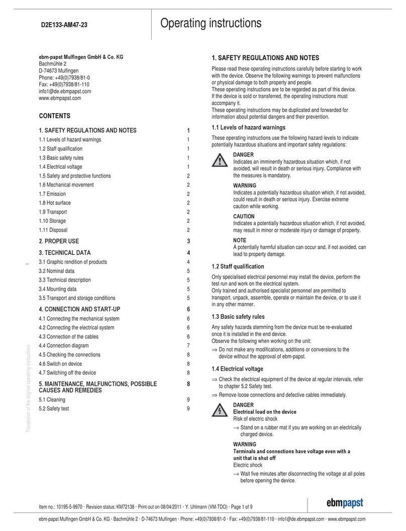 Ebmpapst D2E133-AM47-23 User manual