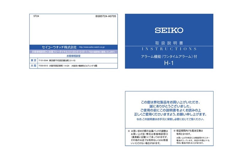 Seiko H-1 instructions