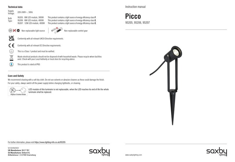 Saxby Lighting Picco 95205 User manual