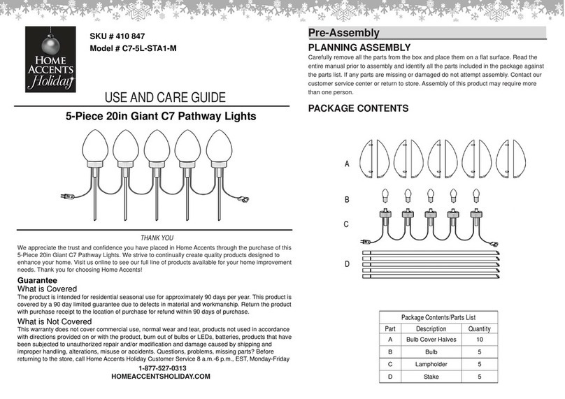 Home Accents Holiday C7-5L-STA1-M Use and care guide