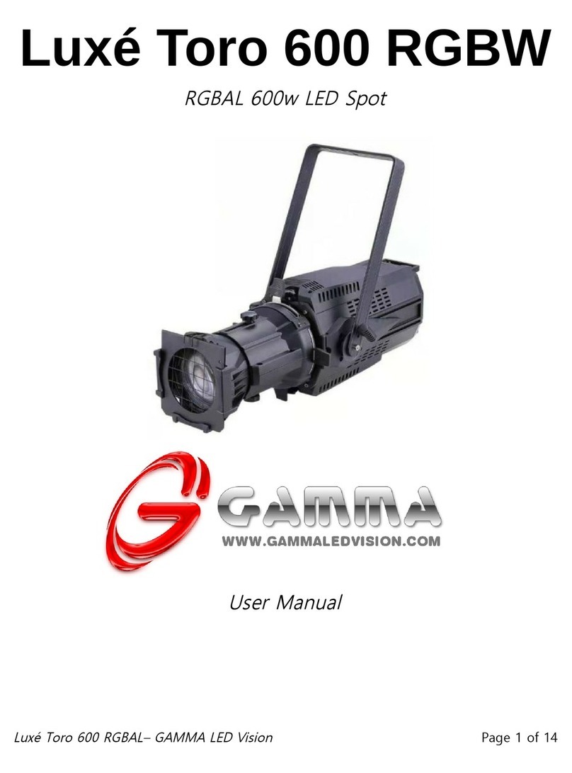 Gamma+ Luxe Toro 600 RGBW user manual