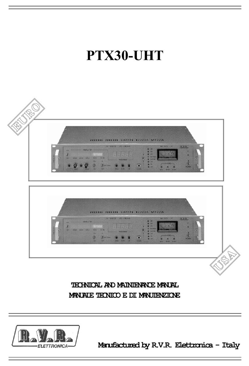 R.V.R. Elettronica PTX30-UHT User manual