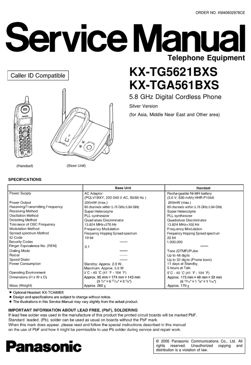 Panasonic KX-TG5621BXS Service manual