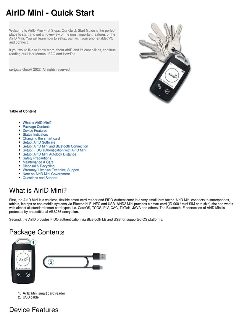 Certgate AirID Mini User manual