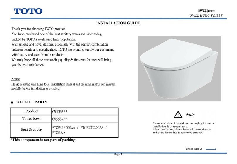 Toto CW553 Series installation guide