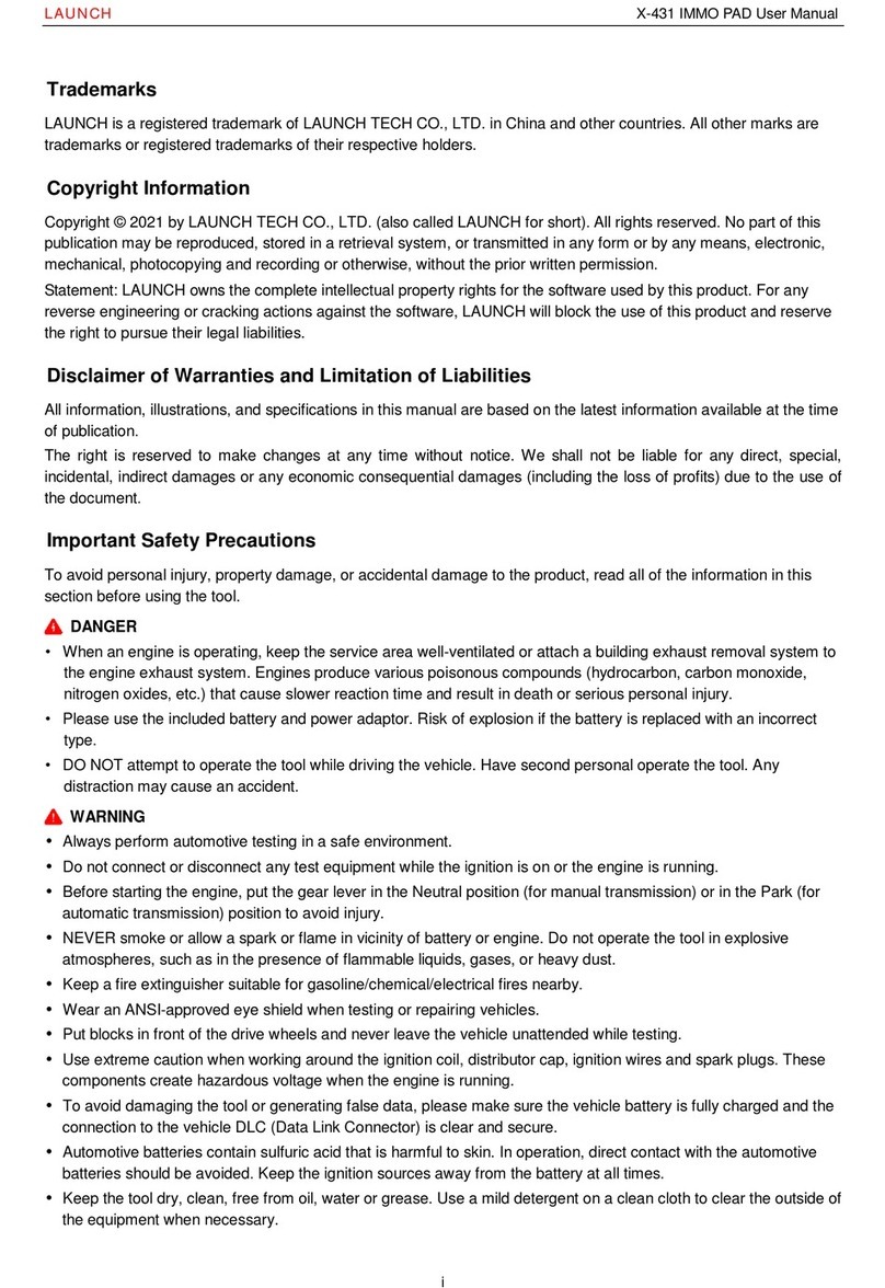 Launch X-431-IMMO Pad User manual