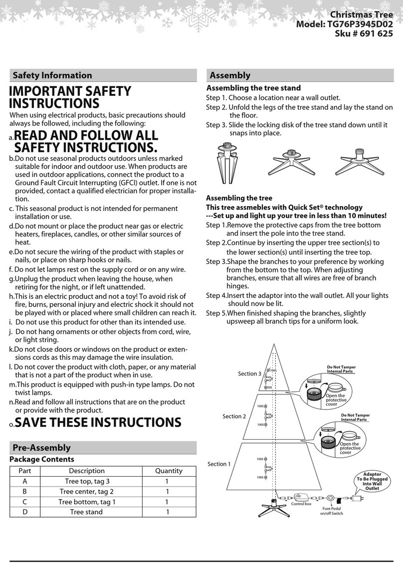Home Accents Holiday TG76P3945D02 User manual