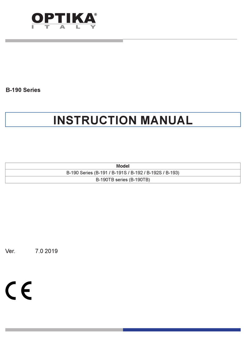 OPTIKA MICROSCOPES B-190 Series User manual