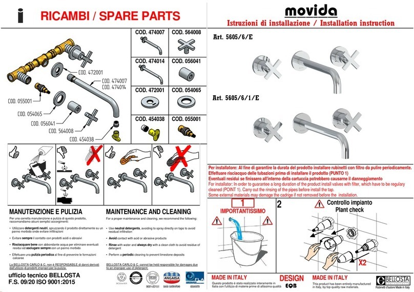 BELLOSTA movida 5605/6/E User manual BELLOSTA movida 5605/6/E User manual