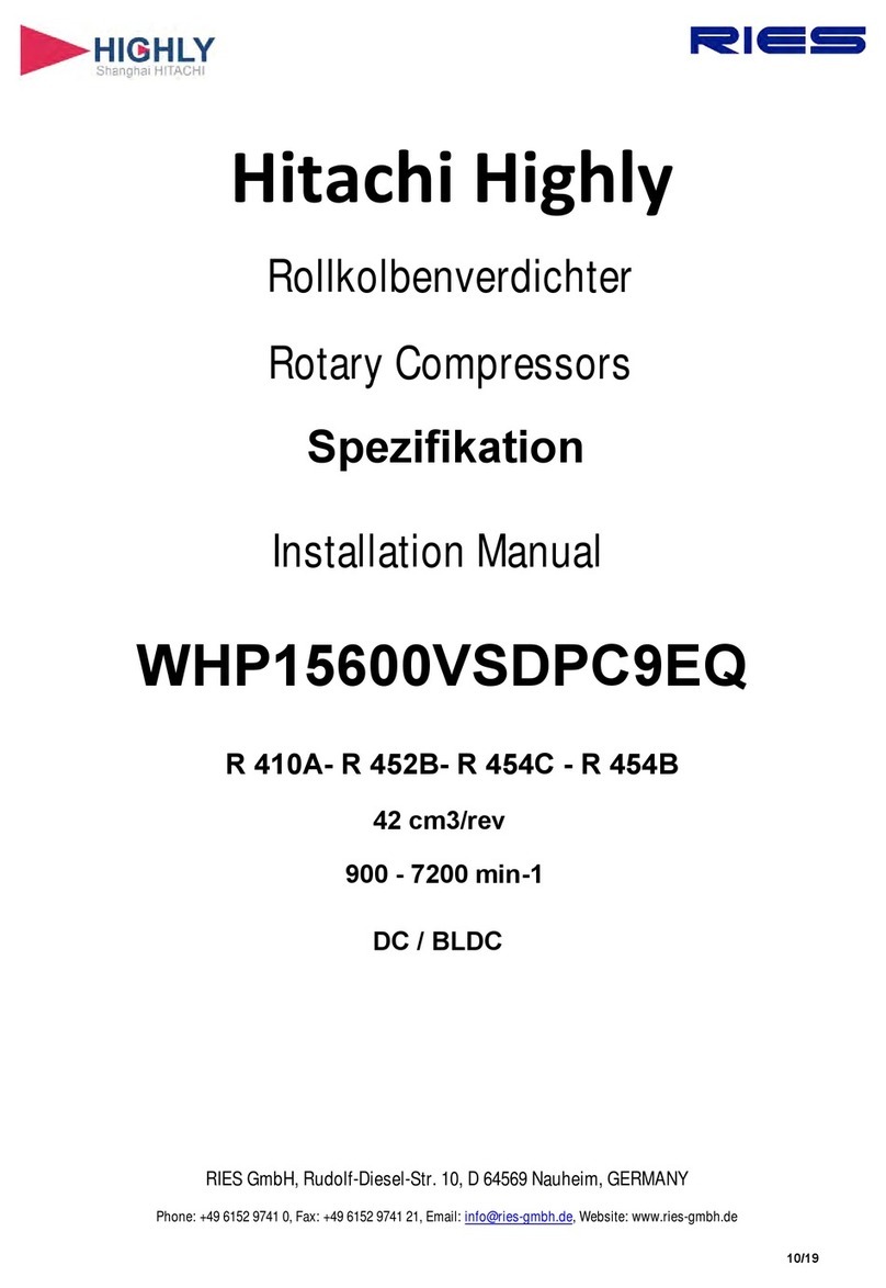 Ries Hitachi Highly WHP15600VSDPC9EQ User manual