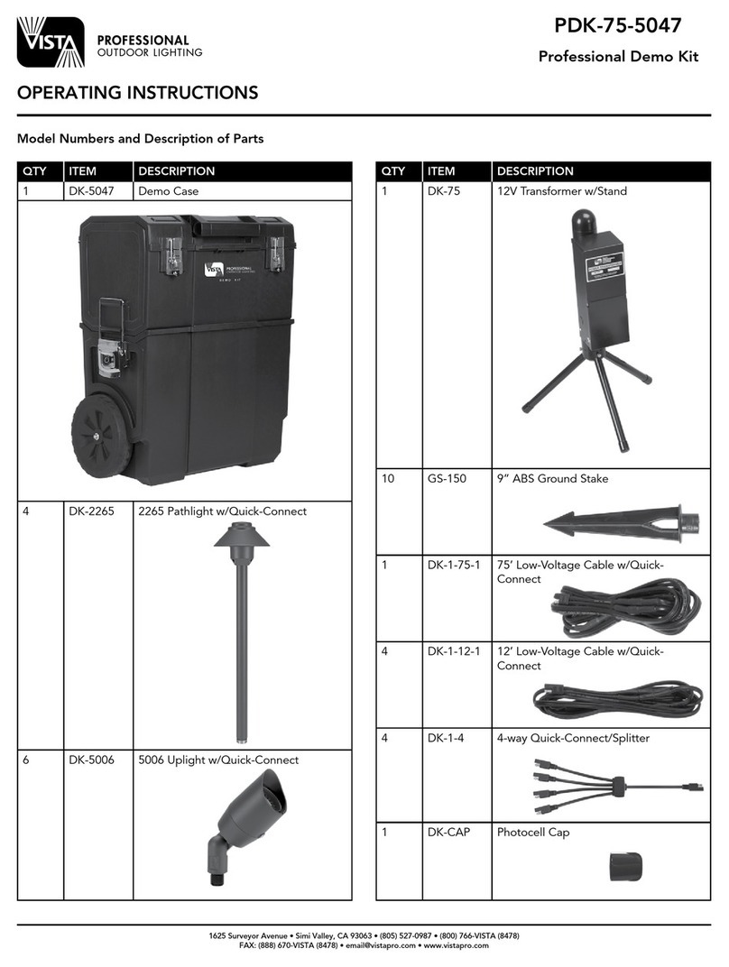 Vista PDK-75-5047 operating instructions