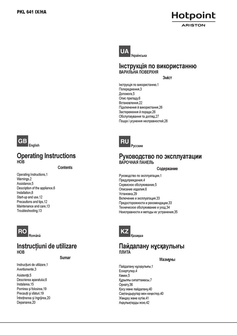 Hotpoint Ariston PKL 641 IX/HA User manual