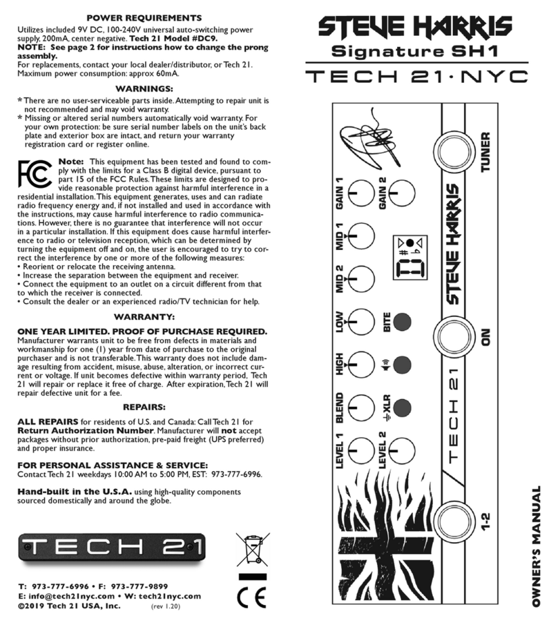 tech21 STEVE HARRIS Signature SH1 User manual