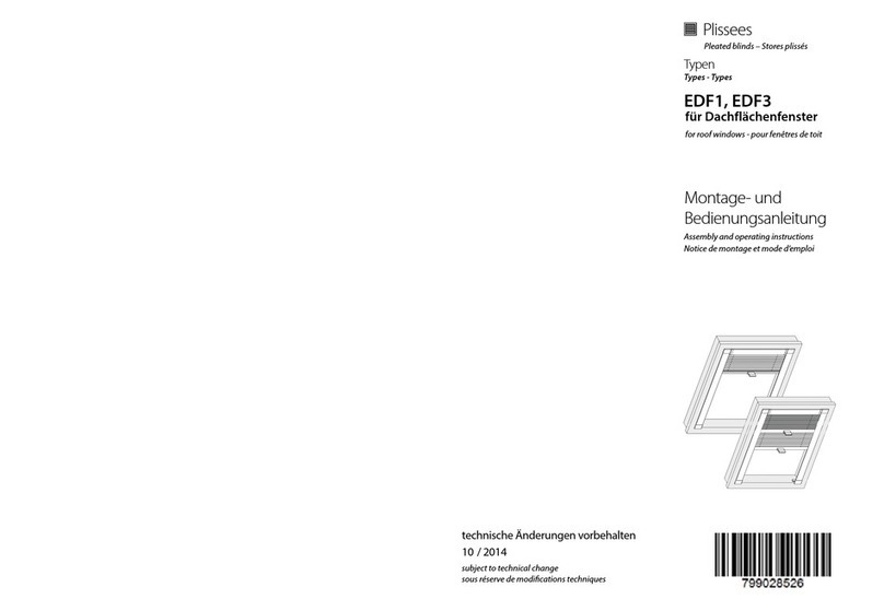 Plissees EDF1 Assembly and operating instructions