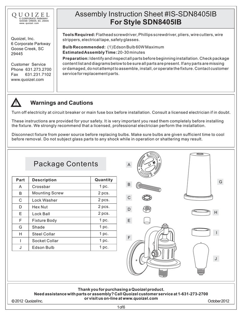 Quoizel SDN8405IB Mounting instructions