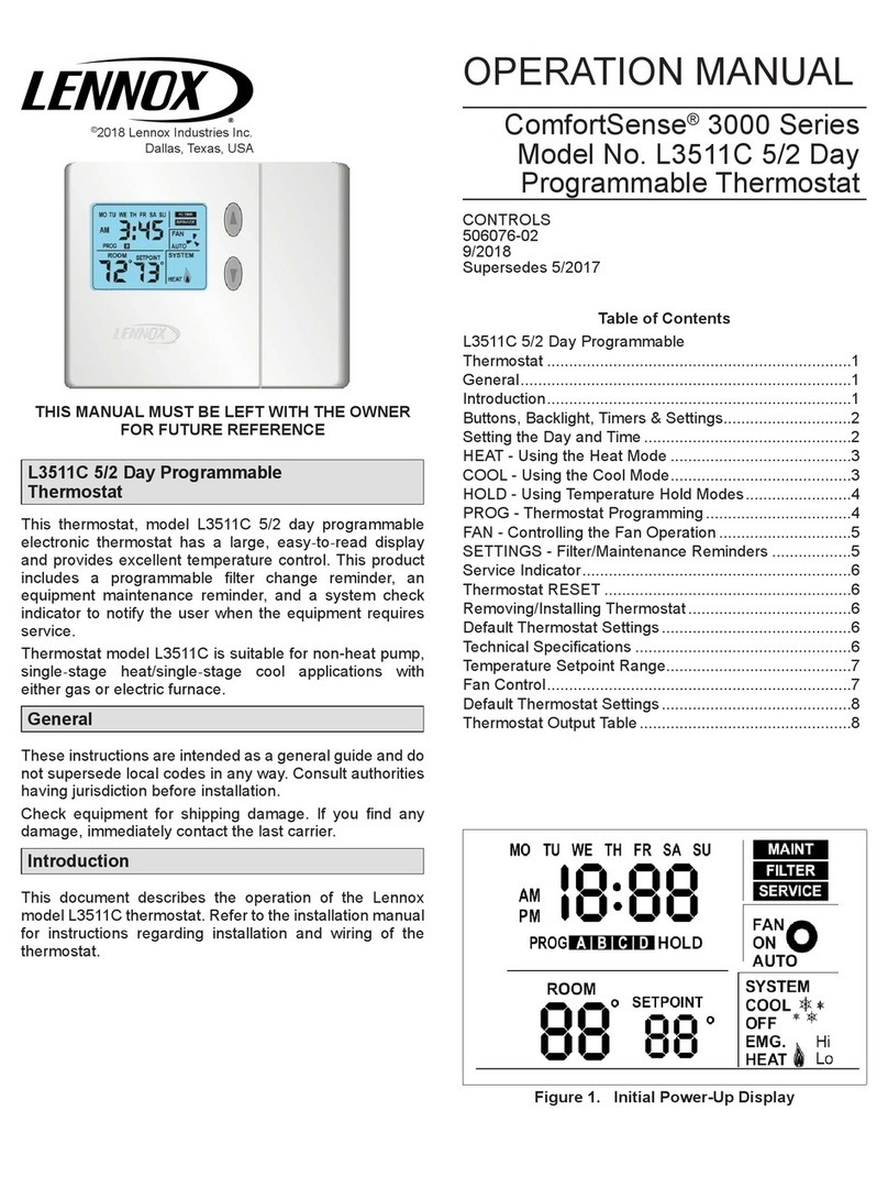 Lennox ComfortSense 3000 Series User manual