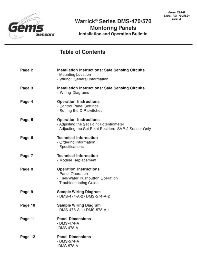 Gems Sensors Warrick Series Installation and Operation Bulletin