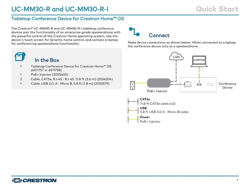Crestron UC-MM30-R quick start