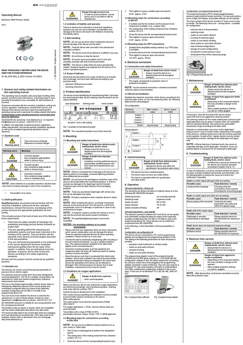 BD Sensors DS 6 User manual