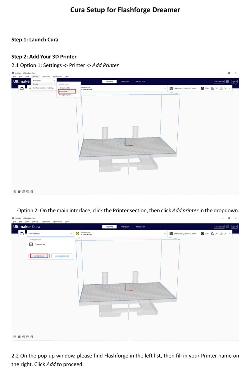 Flashforge Cura Setup