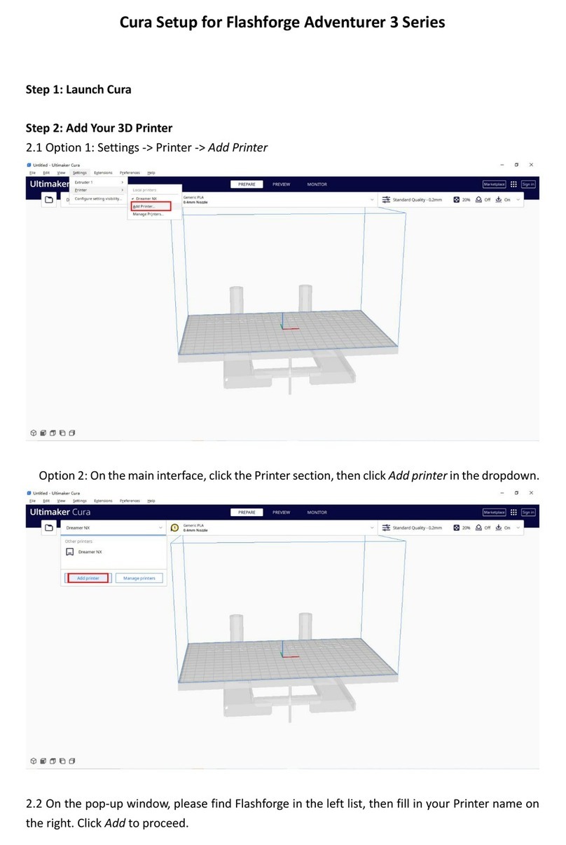 Flashforge Cura Manual