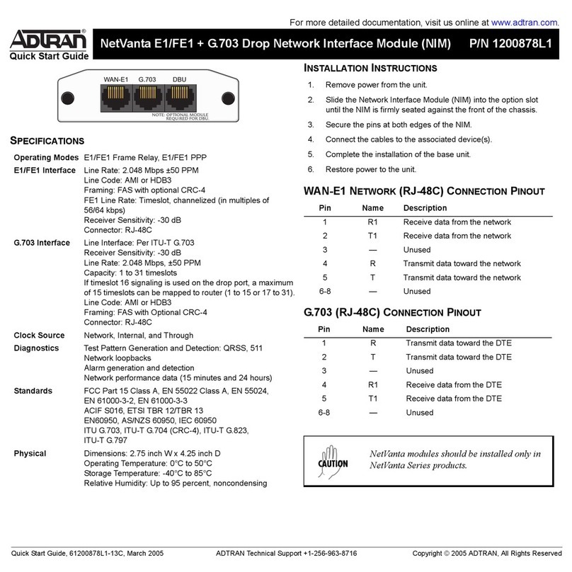 ADTRAN NetVantaE1/FE1 User manual