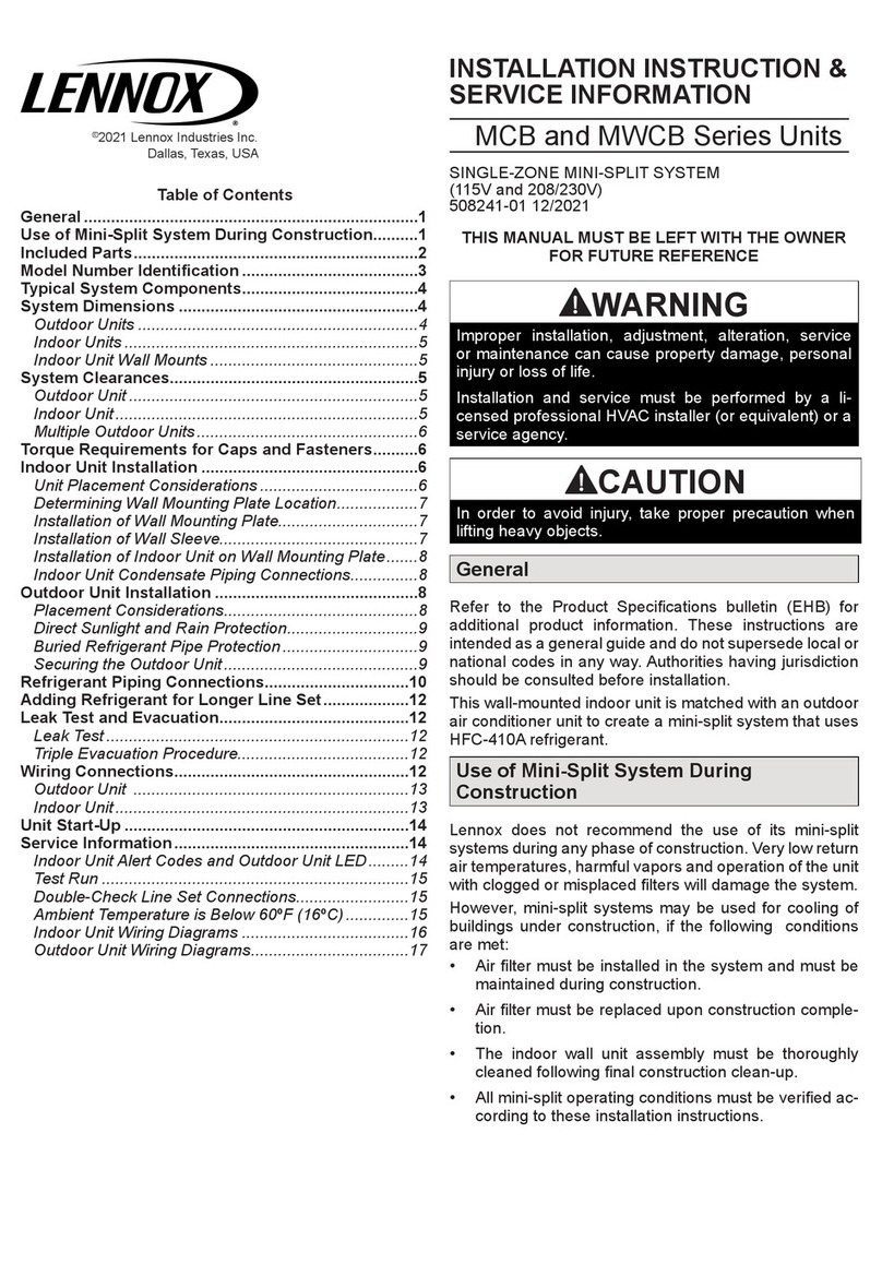 Lennox MCB Series User manual