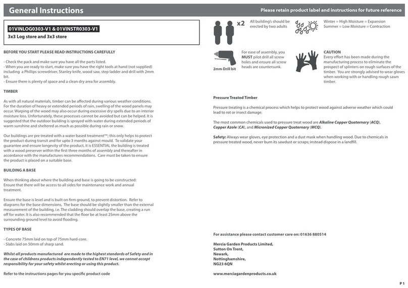 Mercia Garden Products 01VINLOG0303-V1 Instruction manual