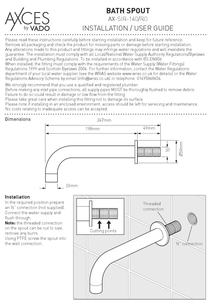 VADO Axces AX-SIR-140/RO User manual