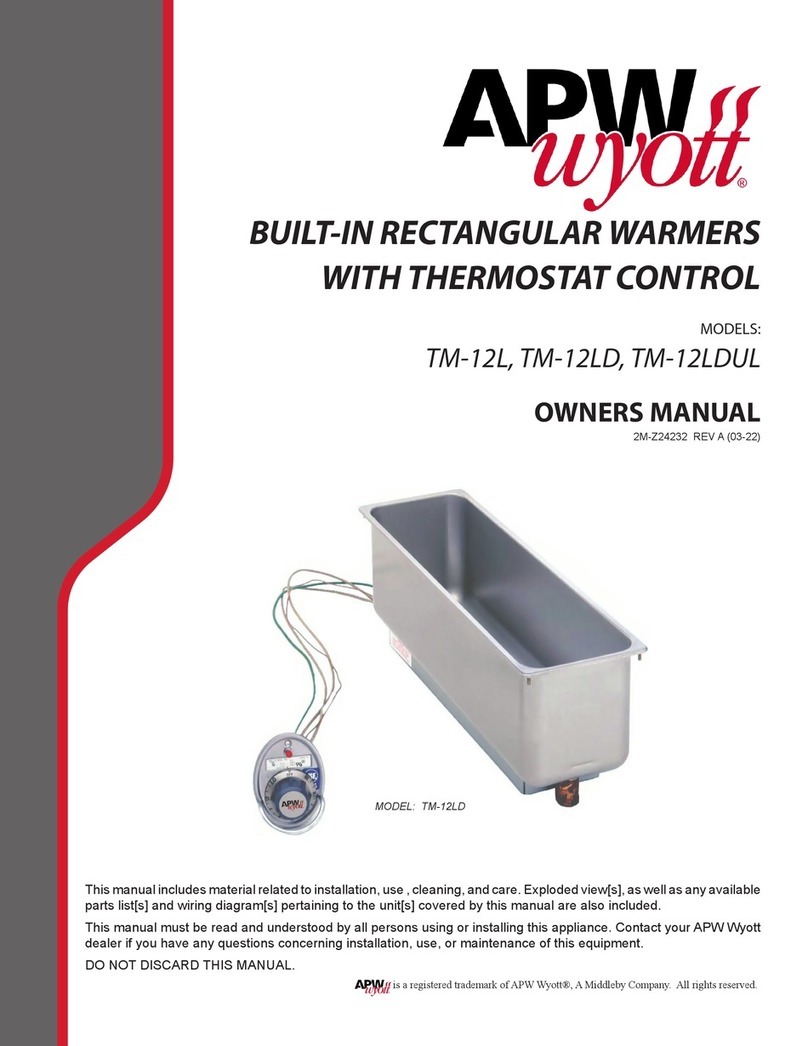 APW Wyott TM-12L owner's manual