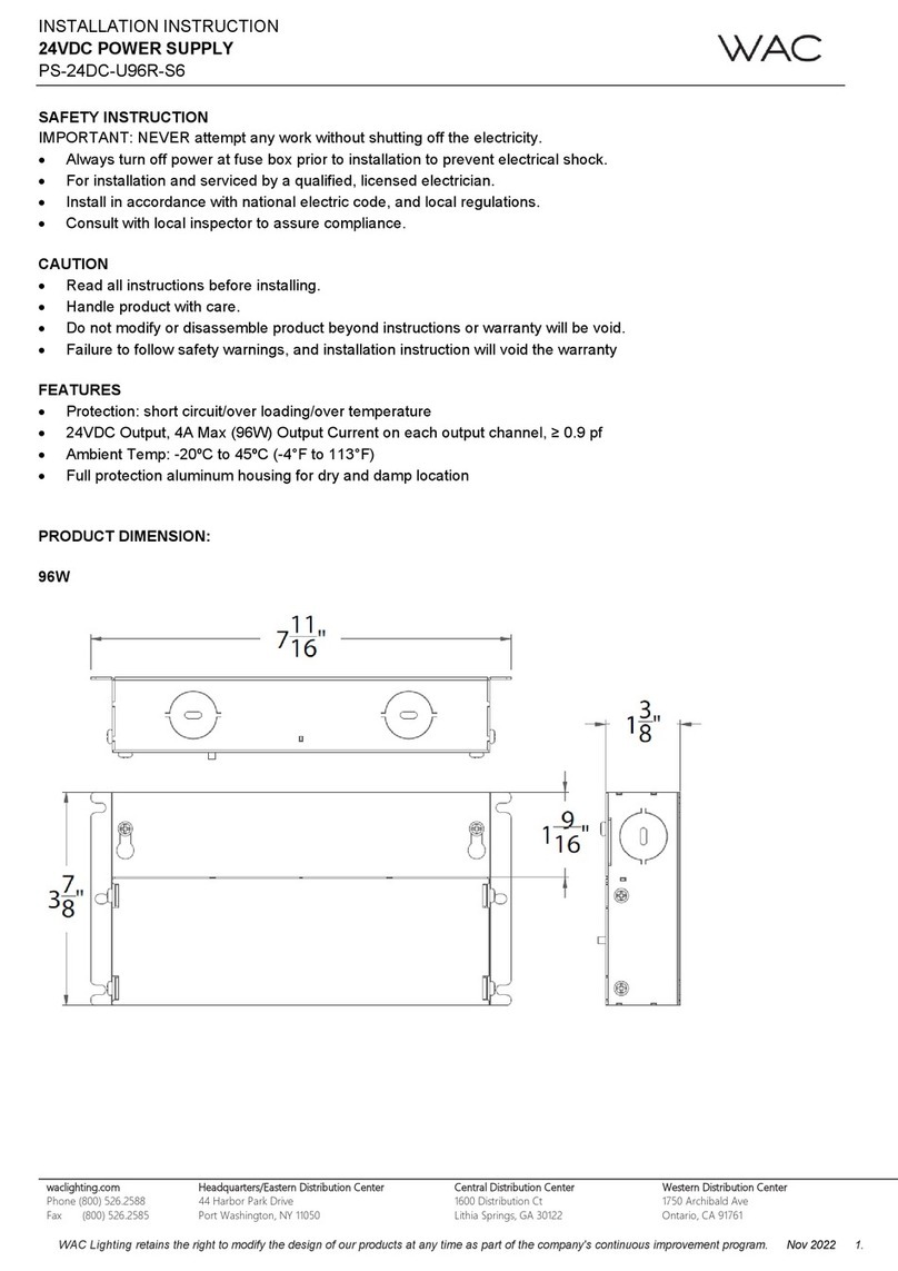 WAC PS-24DC-U96R-S6 Installation instruction