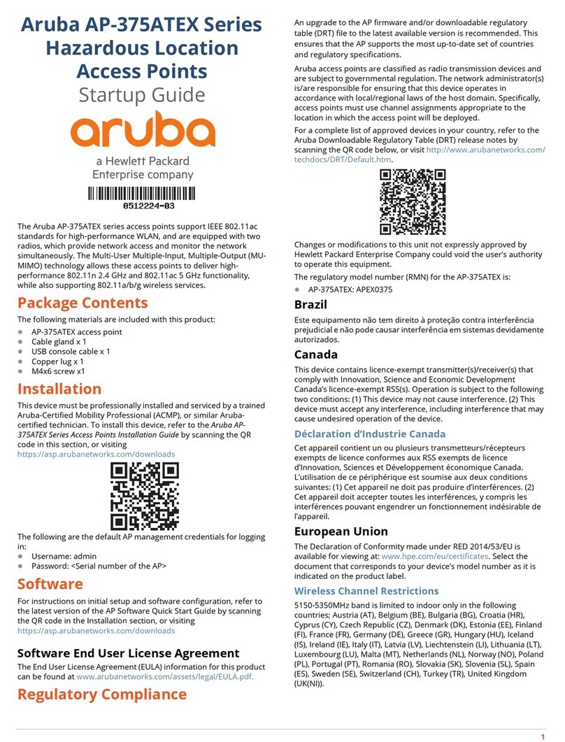 HP aruba AP-375ATEX Series User guide
