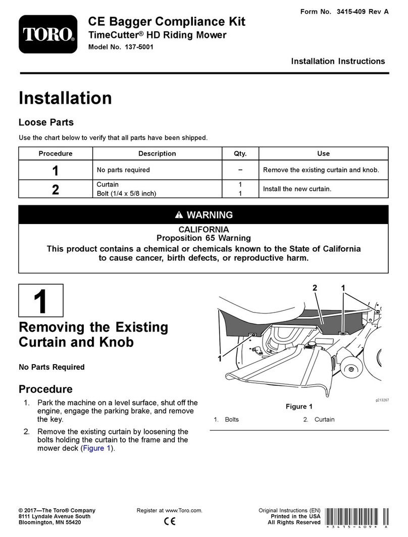 Toro 137-5001 installation instructions