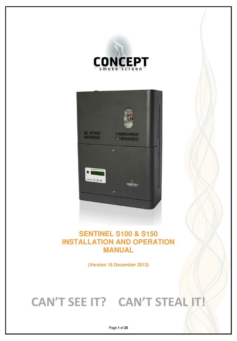 Concept Smoke Screen Sentinel S100 Installation and operation manual