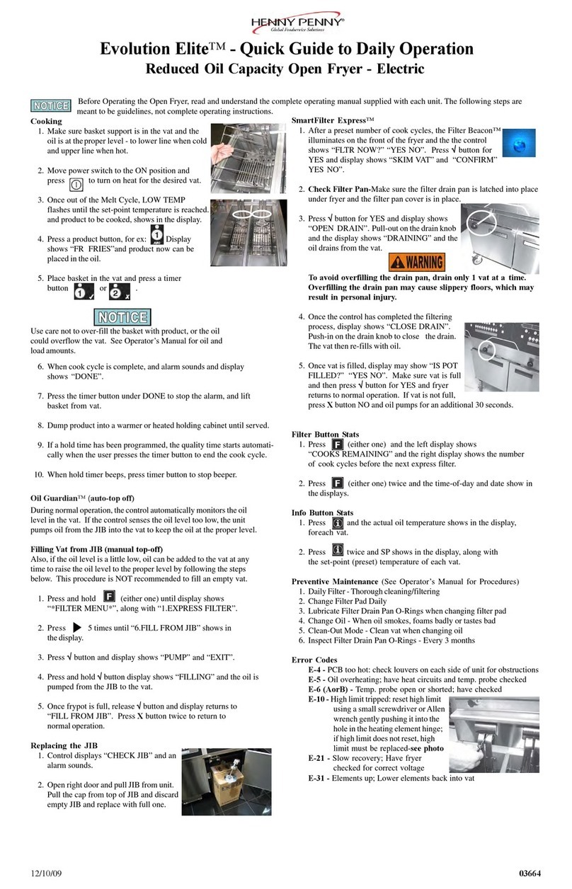 Henny Penny Evolution Elite 14X User manual Henny Penny Evolution Elite 14X User manual