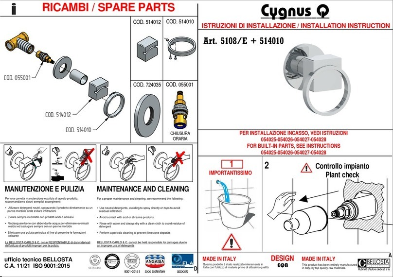 BELLOSTA Cygnus Q 5108/E + 514010 Installation instruction