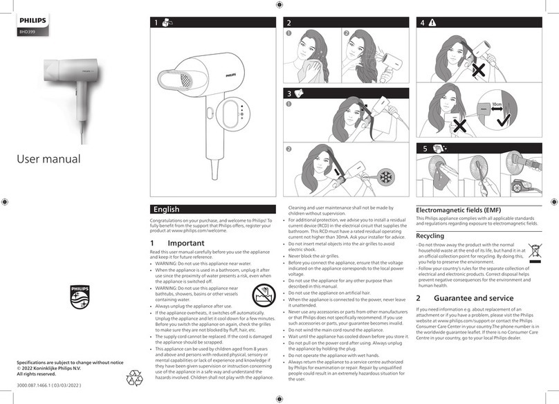 Philips BHD399 User manual