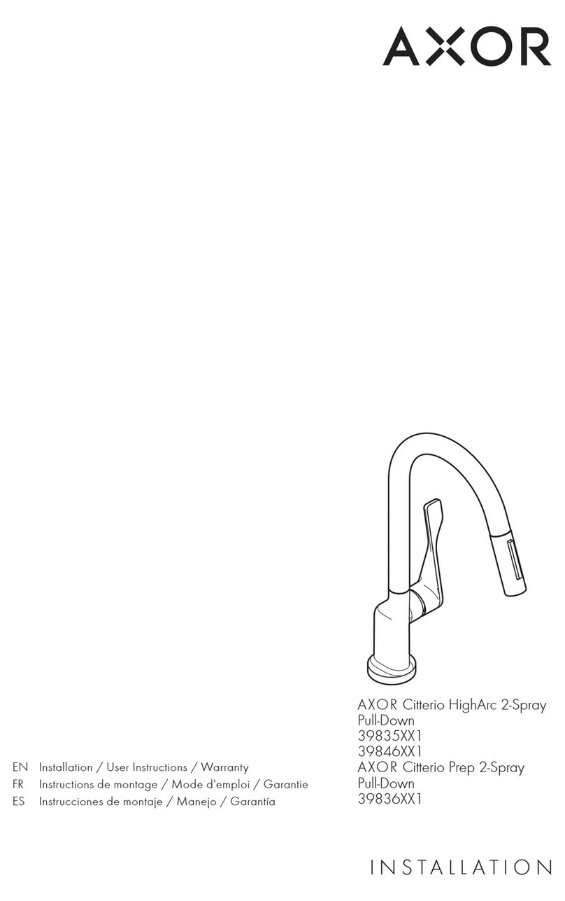 Axor Citterio HighArc 2-Spray Pull-Down 39835 1... Installation/User Instructions/Warranty