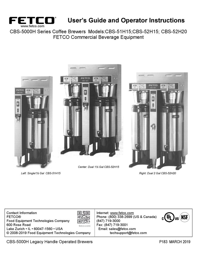 Fetco CBS-5000H Series Specifications