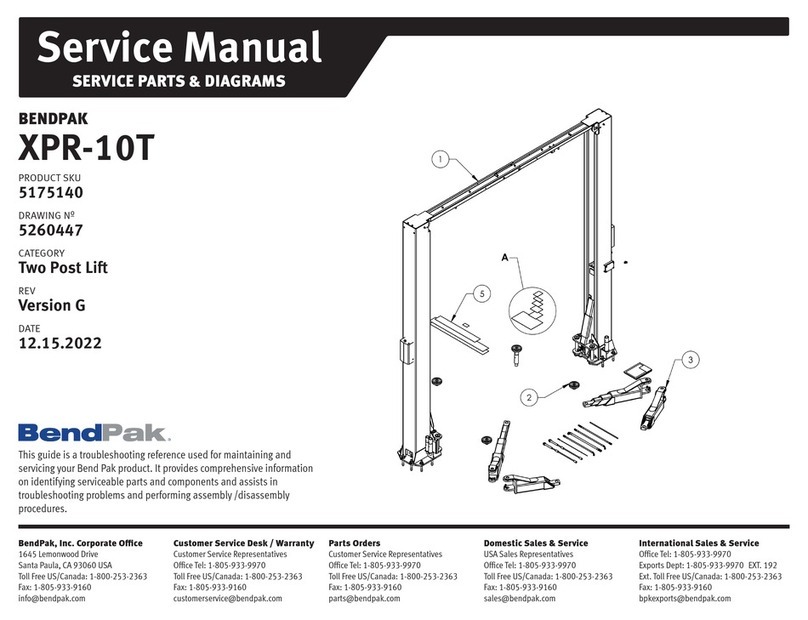 Bend-Pak XPR-10T User manual
